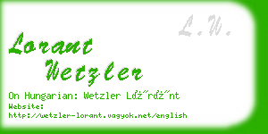 lorant wetzler business card
